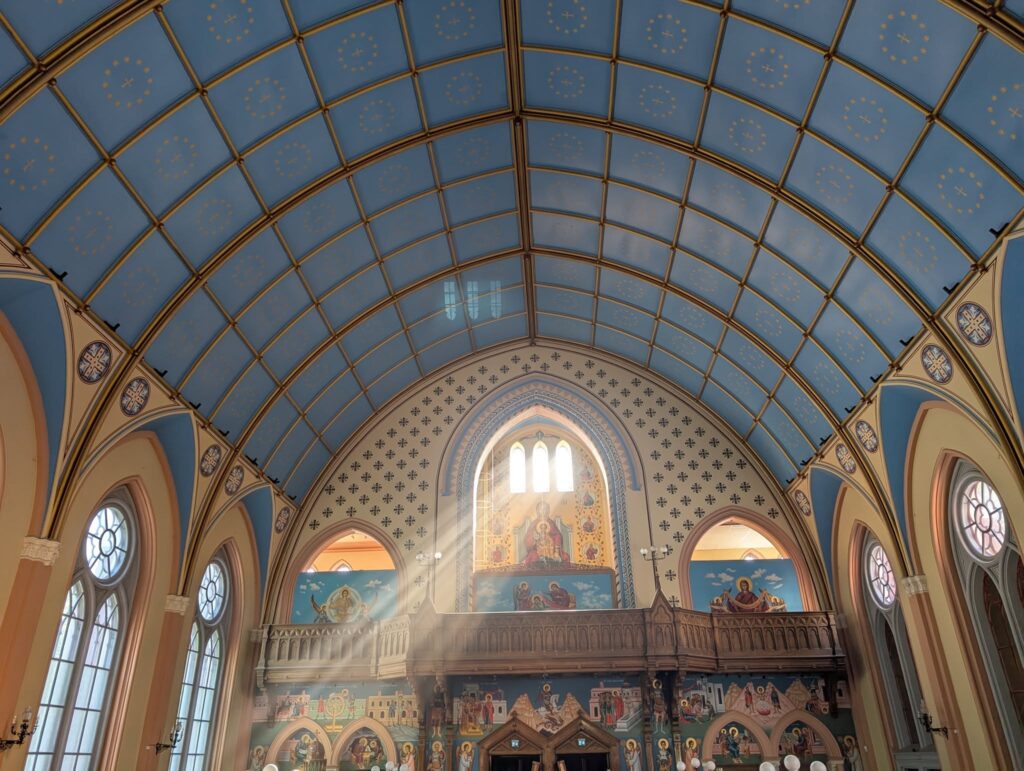 St Georgios Cathedral interior facing the exit
