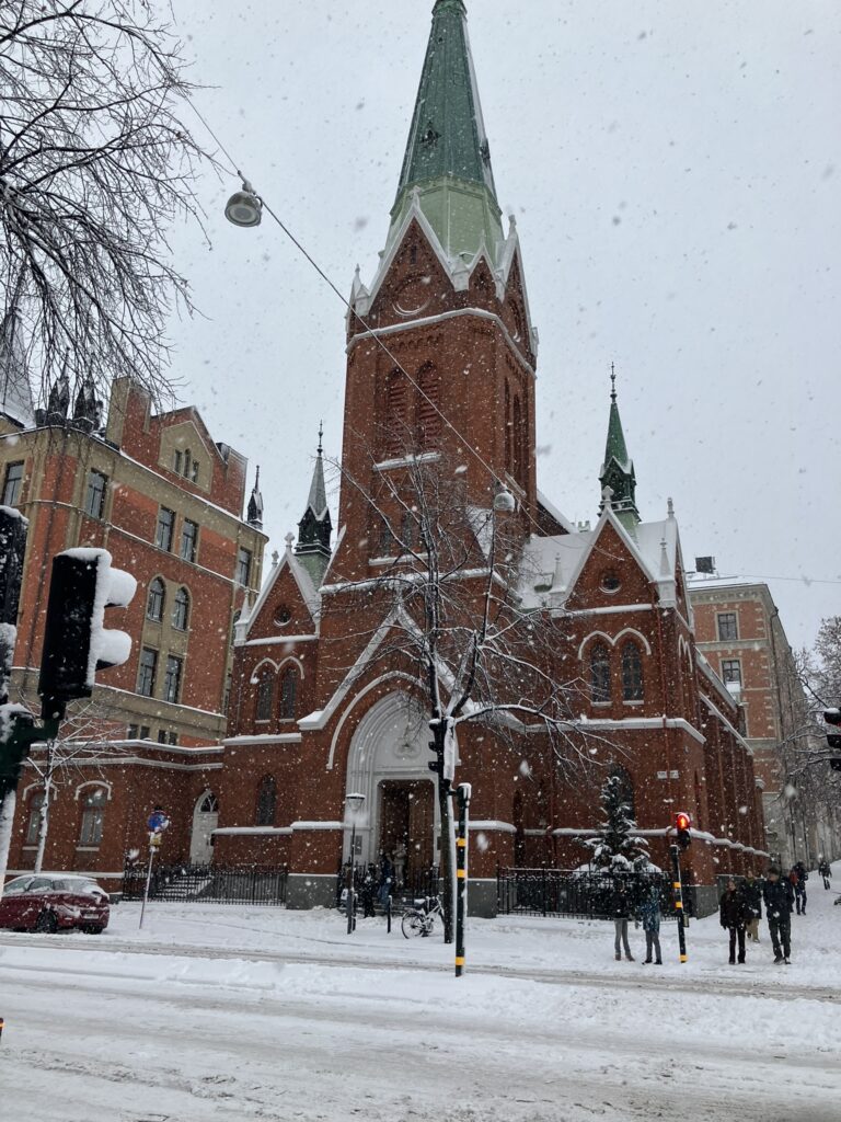 St. Georgios Cathedral of Stockholm, exterior, winter