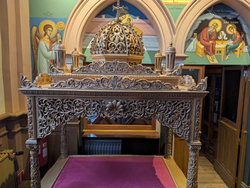 New Carved Wooden Epitaphios Canopy at the Stockholm Cathedral